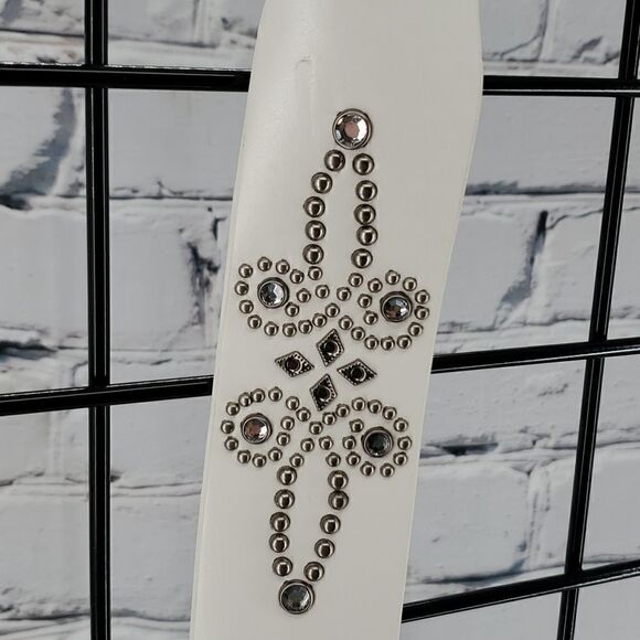 White Fancy Belt Size L 36-40 inches New - Picture 6 of 9